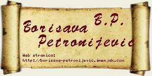Borisava Petronijević vizit kartica
